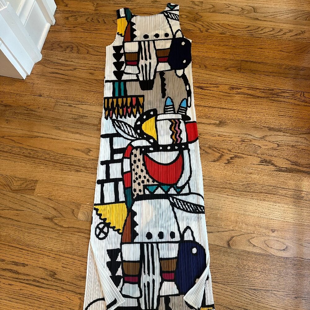 Issey Miyake Pleats Please rare Vintage Print Dress